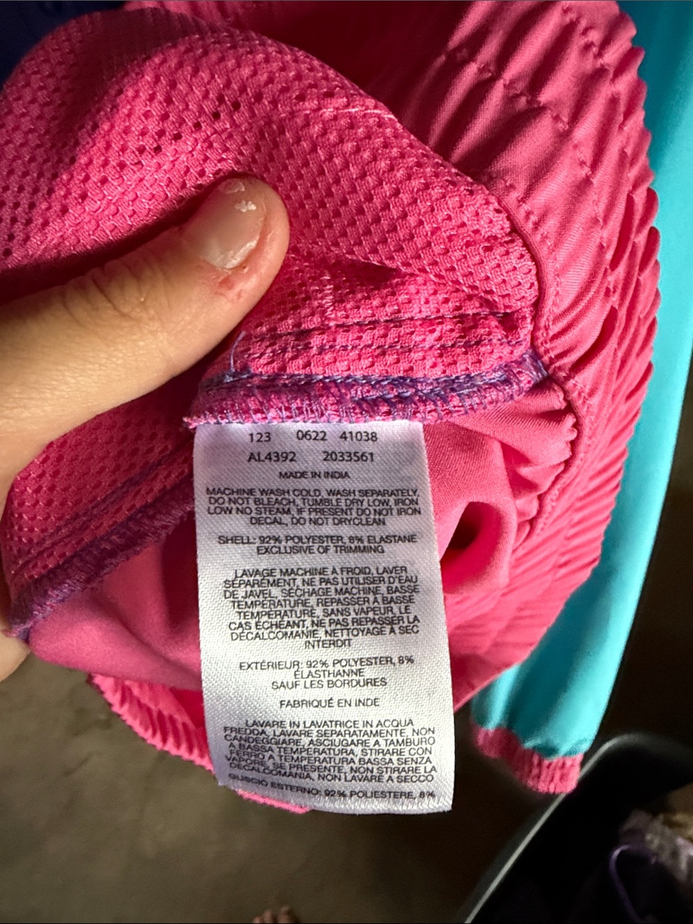 Columbia Teal, Purple & Pink Colorblock Windbreaker - Picture 4 of 5